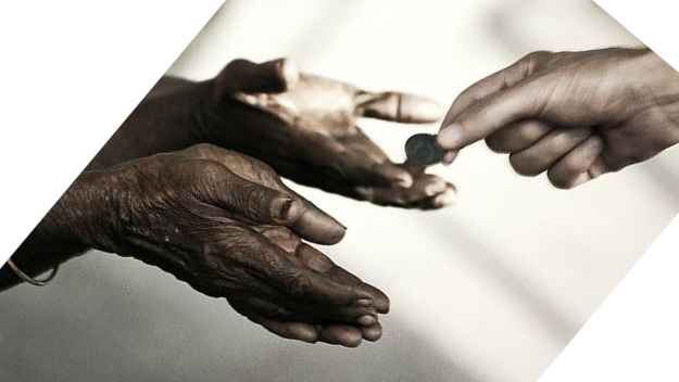 Giving money to a beggar